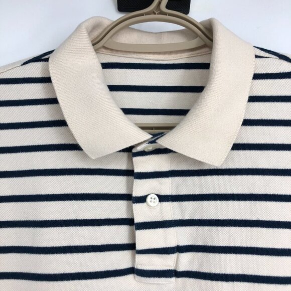 J.Crew Men's Black & off white (cream) Deck-striped polo size L - Picture 6 of 16